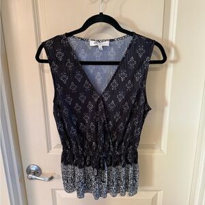 Fever Black and White Patterned Blouse